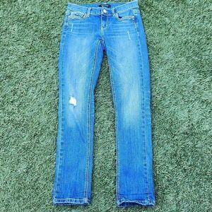 White house Black market womens size 00R distressed embellished blue den…